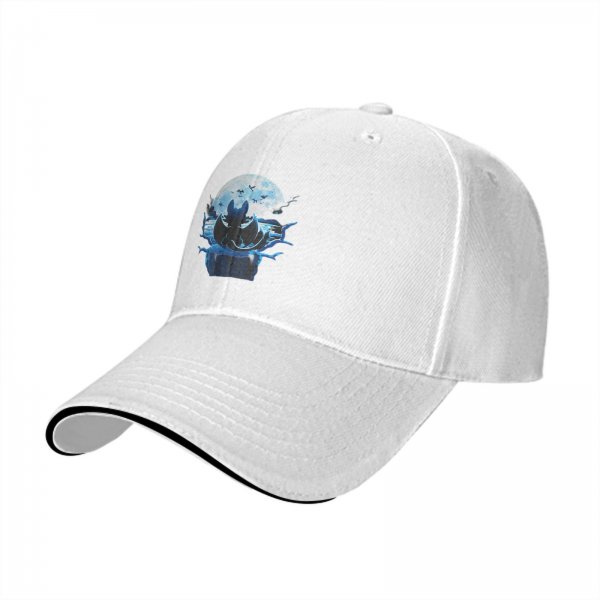 Black baseball cap with bat and full moon gothic graphic