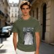 Olive green graphic tee with Totoro forest spirit print