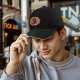Black Baseball Cap with Cute Black Cat and Candy Print