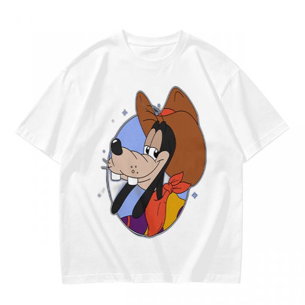 Olive T-Shirt Featuring Cowboy Goofy Cartoon Graphic
