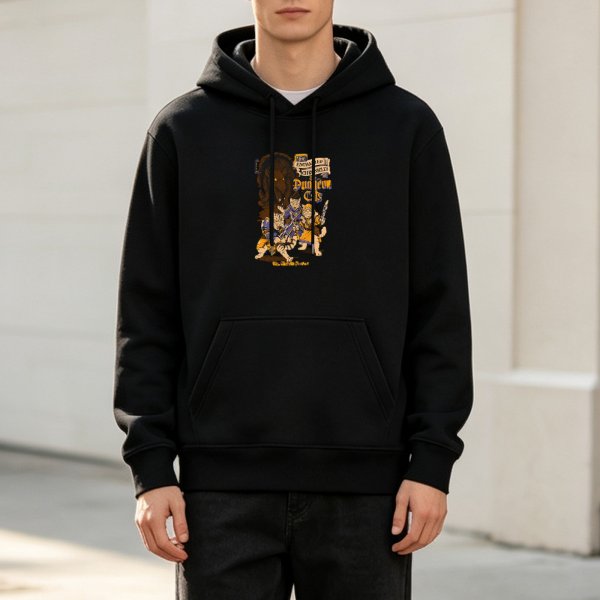 Black Hoodie With Dungeons And Dragons Style Fantasy Graphic Print