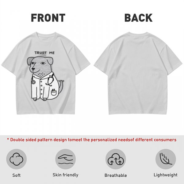 Olive T-shirt with Trust Me Doctor Dog Graphic Print