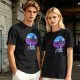 Olive T-shirt with Anor Londo Synthwave Castle Print