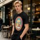 Olive T-Shirt with Sad Toast Holding Coffee and Phone Mental Bake Down Print