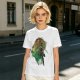 Olive Anime Graphic T-Shirt With Warrior And Giant Artwork