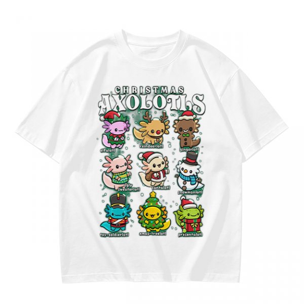Christmas Axolotls Cute Holiday Graphic T-Shirt Design