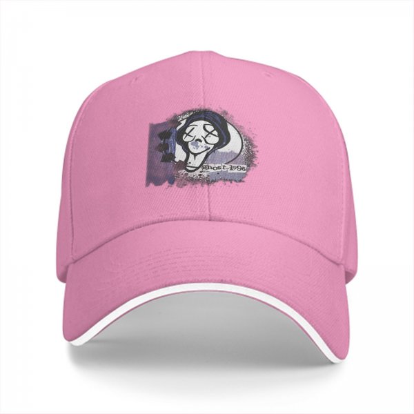 Black Baseball Cap With Ghost 1996 Graphic Print