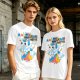 Olive t-shirt with playful unicorn rainbow poop and glitter fart graphic
