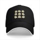 Black Baseball Cap With Cute Ghost Emoji Pattern