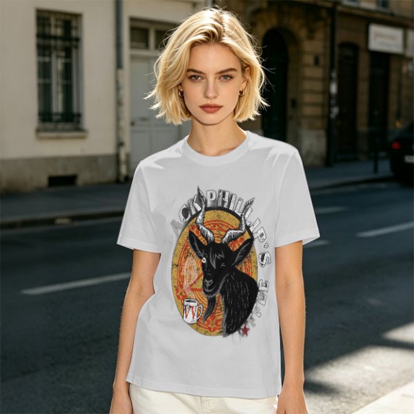 Black Phillip's Coffee Goat Graphic T-Shirt Design