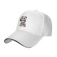 Black baseball cap with panda warrior 'I paused my quest to be here' print