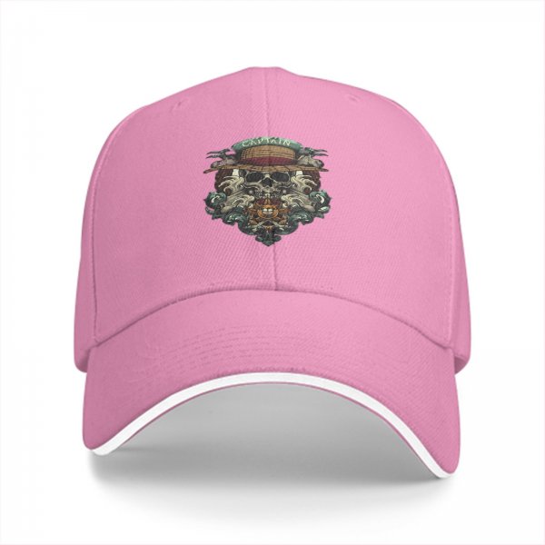Black Baseball Cap With Pirate Skull Straw Hat Captain Art Print