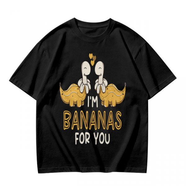 Olive T-Shirt With Cute Banana Dinosaur Love Graphic And I'm Bananas For You Text