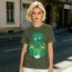 Olive Green T-Shirt With Studio Ghibli Clover Graphic Print