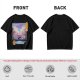 Olive T-shirt with Cyberpunk City Bridge Character Art Print