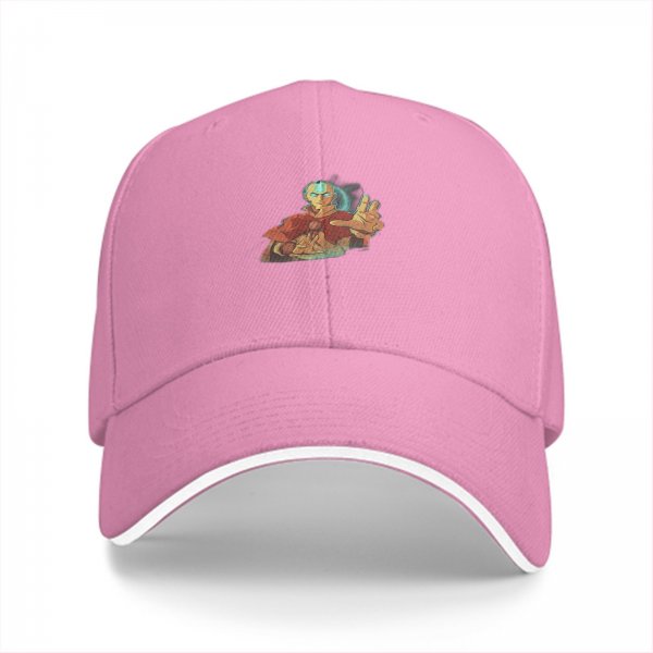 Black Baseball Cap With Avatar Aang Graphic Print