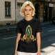 Olive Green T-Shirt With Ornate Golden Frame And Green Wolf Head Print
