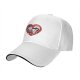 Black baseball cap with Frankenstein and bride heart graphic