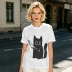 Olive T-Shirt With Cute Black Cat Holding Knife Graphic