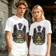 Olive T-Shirt With Alien Bunny Ears Egg Hunt Graphic