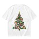 Olive T-Shirt With Cute Cat Christmas Tree Holiday Print