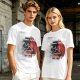 Olive graphic tee with funny cat and leave your problems behind quote