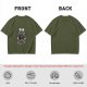 Olive T-Shirt With Skeleton Couple Embracing Red Heart Print