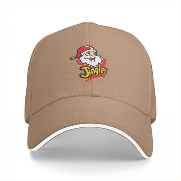 Black Baseball Cap with Santa Jingles Christmas Graphic