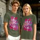 Olive T-shirt with Spinel Character Graphic Print