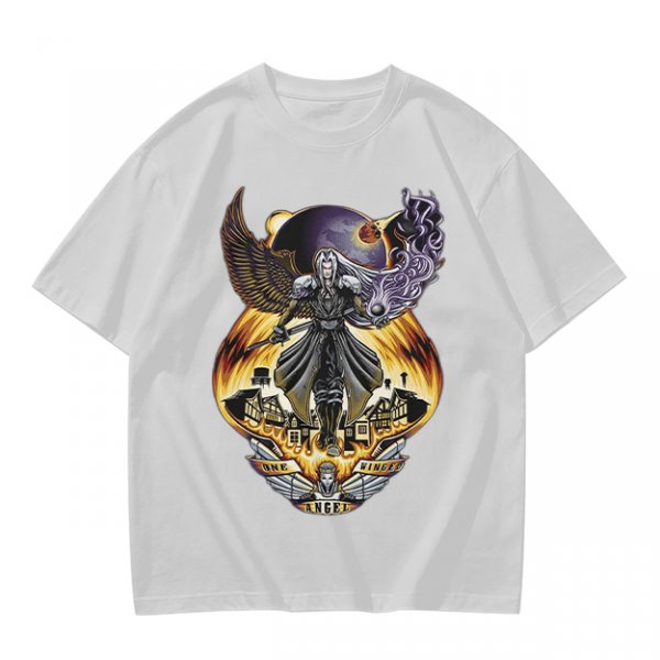 Olive T-shirt with dark fantasy winged warrior graphic print