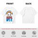 Olive T-Shirt With Cute Cloud Rainbow Graphic And 'We're All Gonna Die' Text
