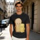 Olive T-Shirt With Cute Cartoon Bread And Butter Graphic