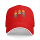 Black baseball cap with colorful emotional octopus graphic print