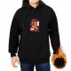 Black hoodie with playful ninja graphic design