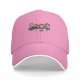 Black baseball cap with cartoon characters eating at table print