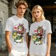 Olive T-shirt with Panda Warrior Riding Mythical Horse Graphic