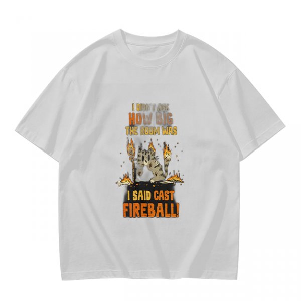 I Didnt Ask How Big The Room Was I Said Cast Fireball Cat T-Shirt