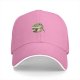 Black baseball cap with cute T-rex holding coffee graphic