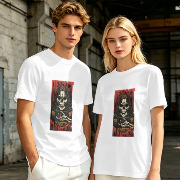 Respect Dungeon Master Grim Reaper Skull Graphic T-Shirt