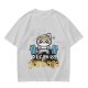 Olive T-Shirt with Raccoon Lifting Weights 'So I Can Eat Garbage' Print