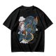 Olive Anime Dragon Graphic Short Sleeve T-Shirt