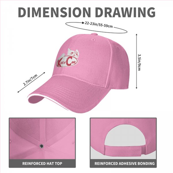 Black baseball cap with Kitty Cat graphic and text