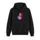 Black Hoodie with Cute Sleeping Dragon on D20 Dice Artwork