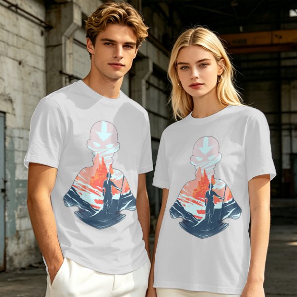 Avatar Aang Silhouette Graphic Tee for Anime Fans