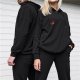 Black Hoodie With Small Colorful Chest Graphic Design