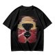 Olive T-shirt with Glitch Art Monkey D Luffy Straw Hat Print