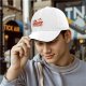 Black baseball cap with I'm here for the snacks graphic print