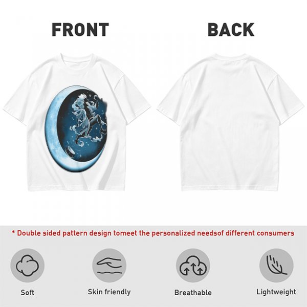 Olive T-Shirt With Crescent Moon And Dancing Spirit Graphic