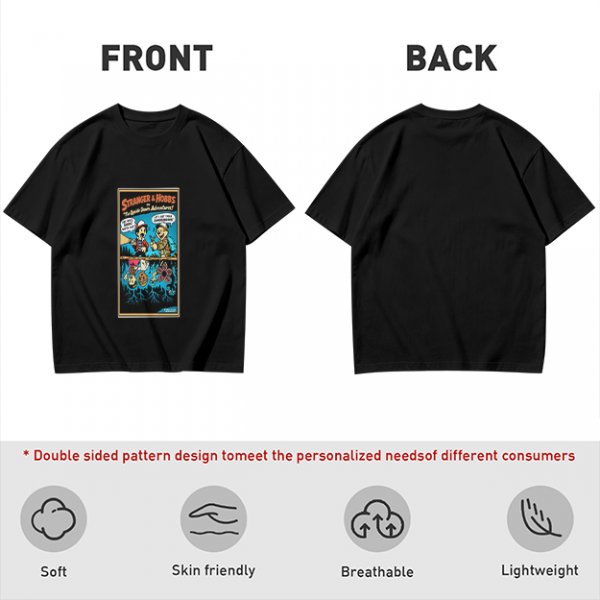 Olive T-Shirt with Stranger Hobbs Upside Down Comic Print
