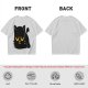 Olive T-Shirt with Relaxed Black Cat Graphic Design